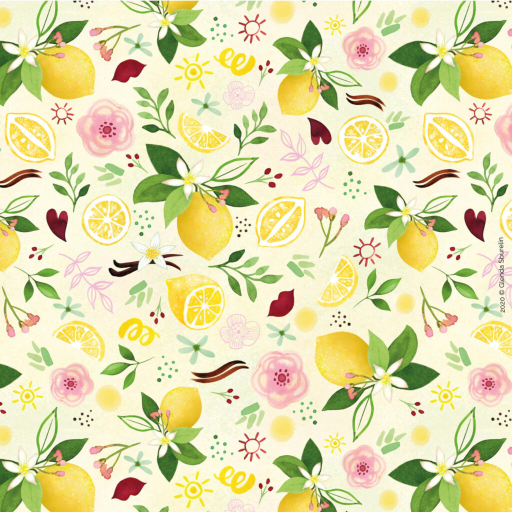 pattern design per food packaging Glenda Sburelin watercolor